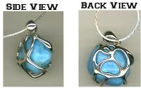 silver wrapped genuine turquoise nugget necklace