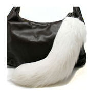 silver fox tail purse ornament.