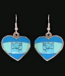 Turquoise Heart Stone Earrings