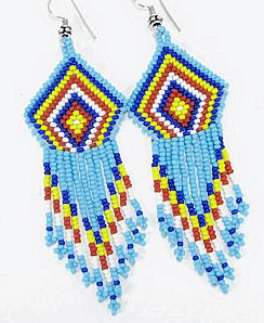 hand beaded seed bead necklace and earrings set
