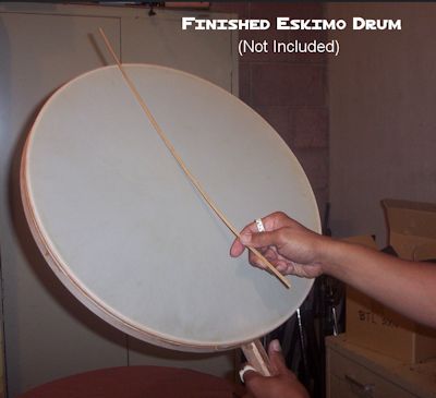 Finished Eskimo style drum, front