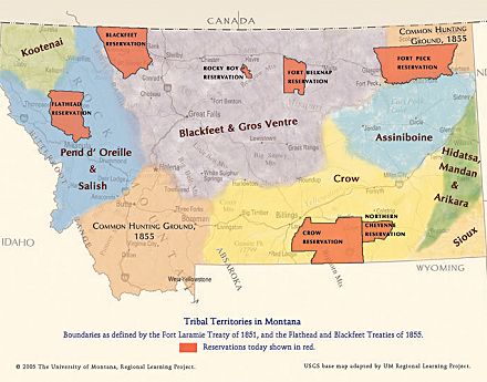 Montana  on Montana Tribes Map
