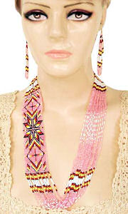 hand beaded butterfly lariat necklace and earrings set