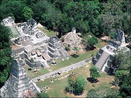 pyramids of Tikal, Guatemala built by the Maya
