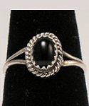 Black Onyx Sterling Silver Ring #28