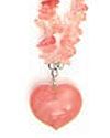 18" Cherry Rose Quartz Heart Chip Necklace