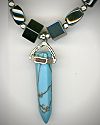 Magnetized Hematite Necklace with Turquoise Point