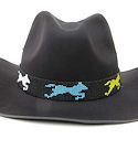 hand beaded Multi colored Horse Hatband belt
