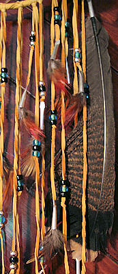 wild turkey feather on antler dreamcatcher