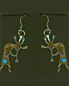 Sterling Silver Kokopeli with Turquoise Stones Earrings