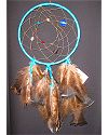 Turquoise Dreamcatcher with Bronze Turkey Feathers