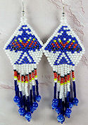 Thunderbird Red White Blue seed beads