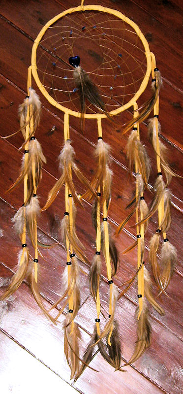 dream catcher using furnace neck hackle feathers