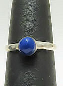 Round Blue Lapis Pinky Ring