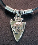 Arrowhead with eagle head necklace