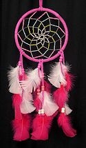 Hot Pink and White 6" Spiral Dream Catcher