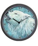 Howling White Wolf Clock