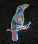 Parrot stone inlay Brooch/pin