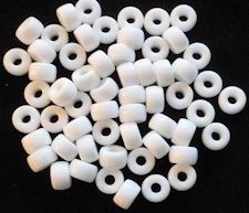 100 White India Crow Beads