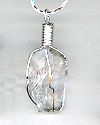 Wire Wrapped Quartz Crystal with Silver Chain