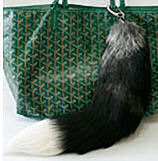 silver fox tail purse ornament.