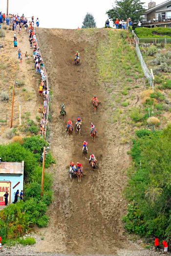 Omak Stampede Suicide Race is a traditional event for the Colville tribe.