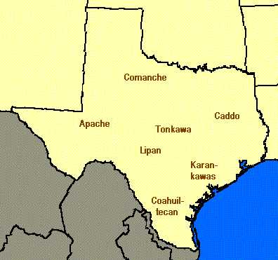 Coahuila Y Texas Map. Texas tribes map