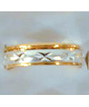 Silver Diamond Cut and Gold Two Tone Ring