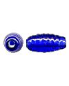 7x15mm ridged oval Cobalt Blue Glass Bead