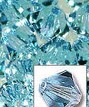 Aquamarine 8mm Crystal Bicone Glass Beads