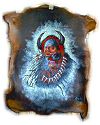 Buffalo Chief Hand Painted on Goat Hide