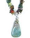 Multi-Color Agates Chip Necklace with Nugget