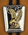 Gold Eagle on Silver Shield Bolo Tie