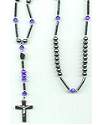 20" Hematite Rosary with Cat's Eye Beads