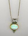 Oval White Opal Necklace