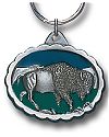 Enameled Bison Key Chain, Side View