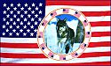 US Flag with Wolf in Circle of Flags