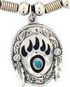 Bear Paw Pendant with Turquoise Stone