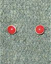 Sterling Silver Coral Dot Earrings