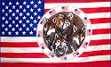 US Flag with Wolves in Circle