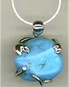 Silver Wrapped Turquoise Nugget Necklace