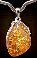 Dark Golden Amber Pendant #1701
