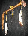 Antiqued Stone Tomahawk with Coyote Medicine Bundle