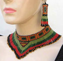 Beaded square design seed bead necklace