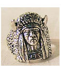 Buffalo Warrior Indian Head Ring