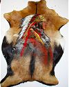 Indian Chief II Painted on Goat Hide