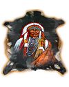 Indian Chief III Painted on Goat Hide