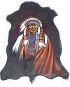 Indian Chief Joseph Painted on Goat Hide
