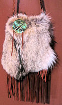 Coyote Fur Fringed Buckskin Shoulder Bag or Belt Bag