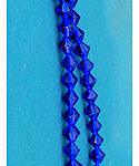 6mm Dark Blue Crystal Bicone Glass Beads